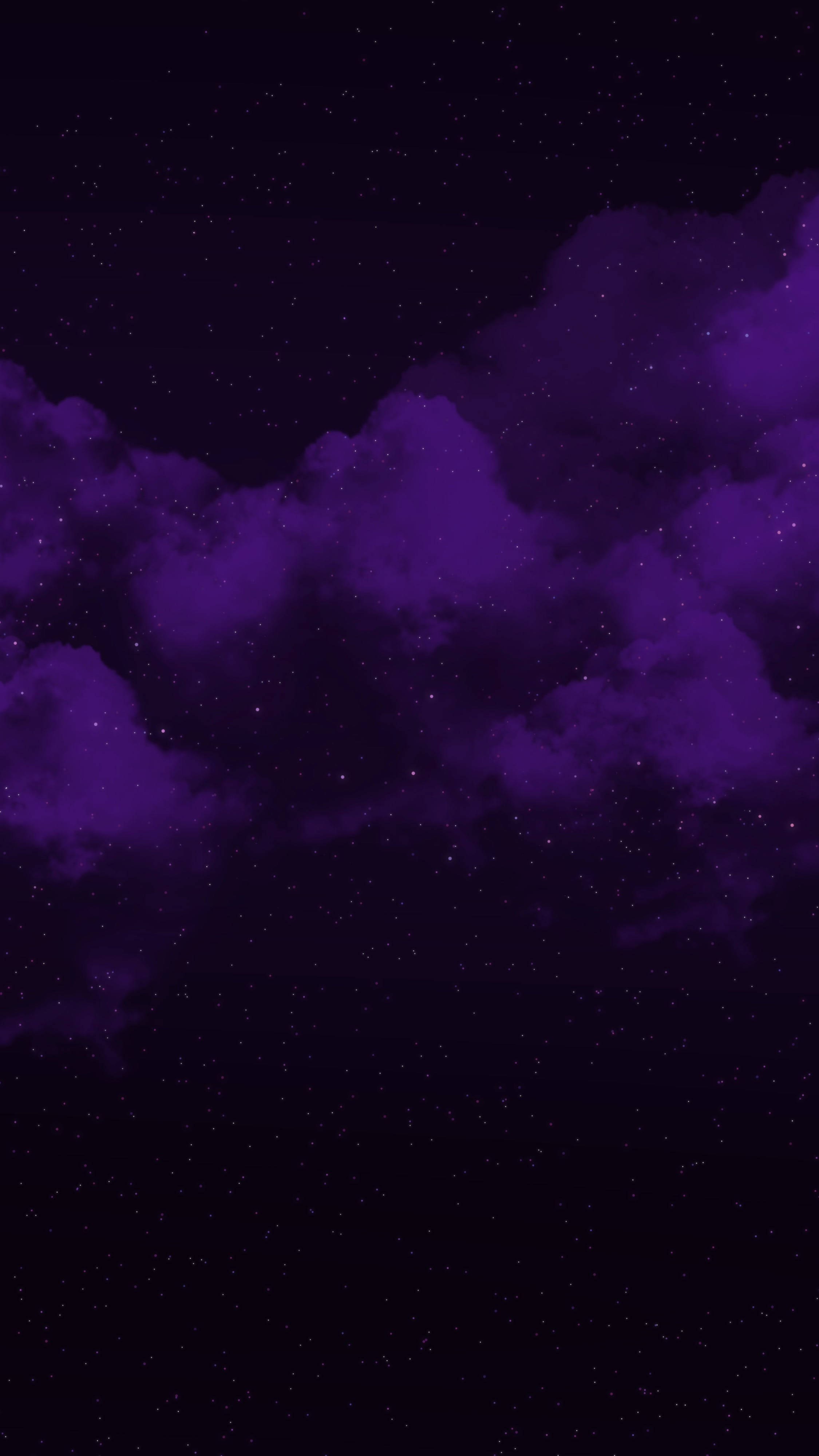 Cloudy Black And Purple Phone Wallpaper