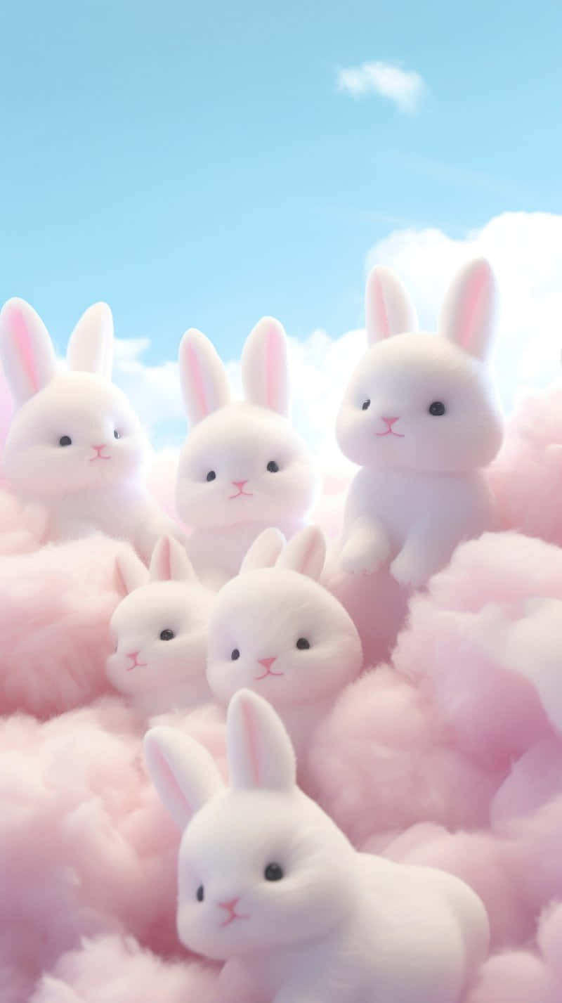 Cloudy_ Bunny_ Wonderland Wallpaper