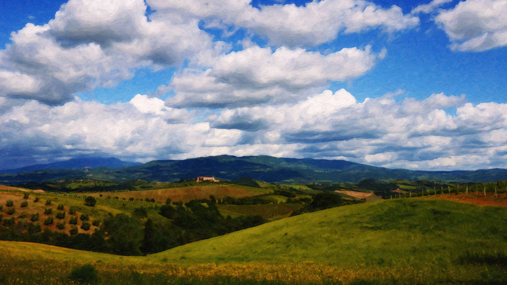 Cloudy Day In Tuscany Italy Wallpaper