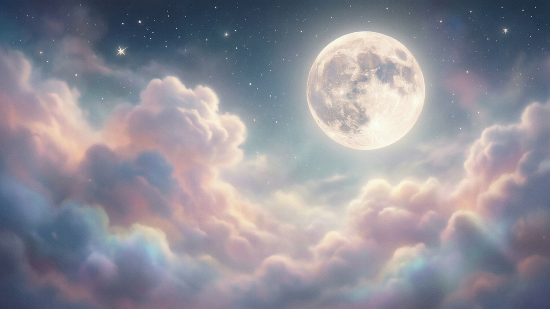 Cahaya Bulan Berawan Wallpaper