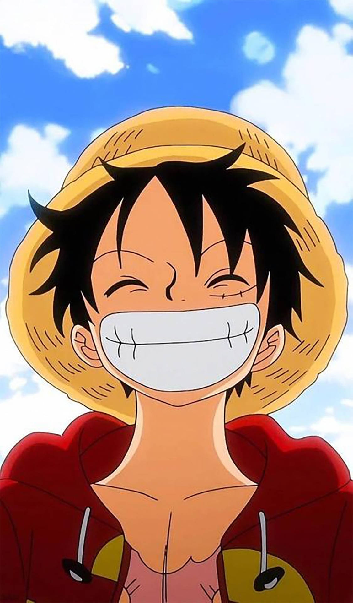 Cloudy Sky And Luffy Smile Wallpaper