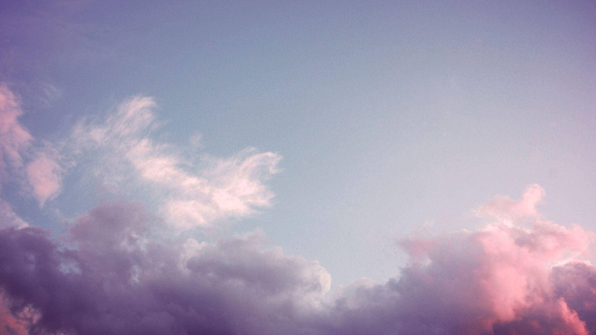 Cloudy Sky Pastel Aesthetic Tumblr Laptop Wallpaper
