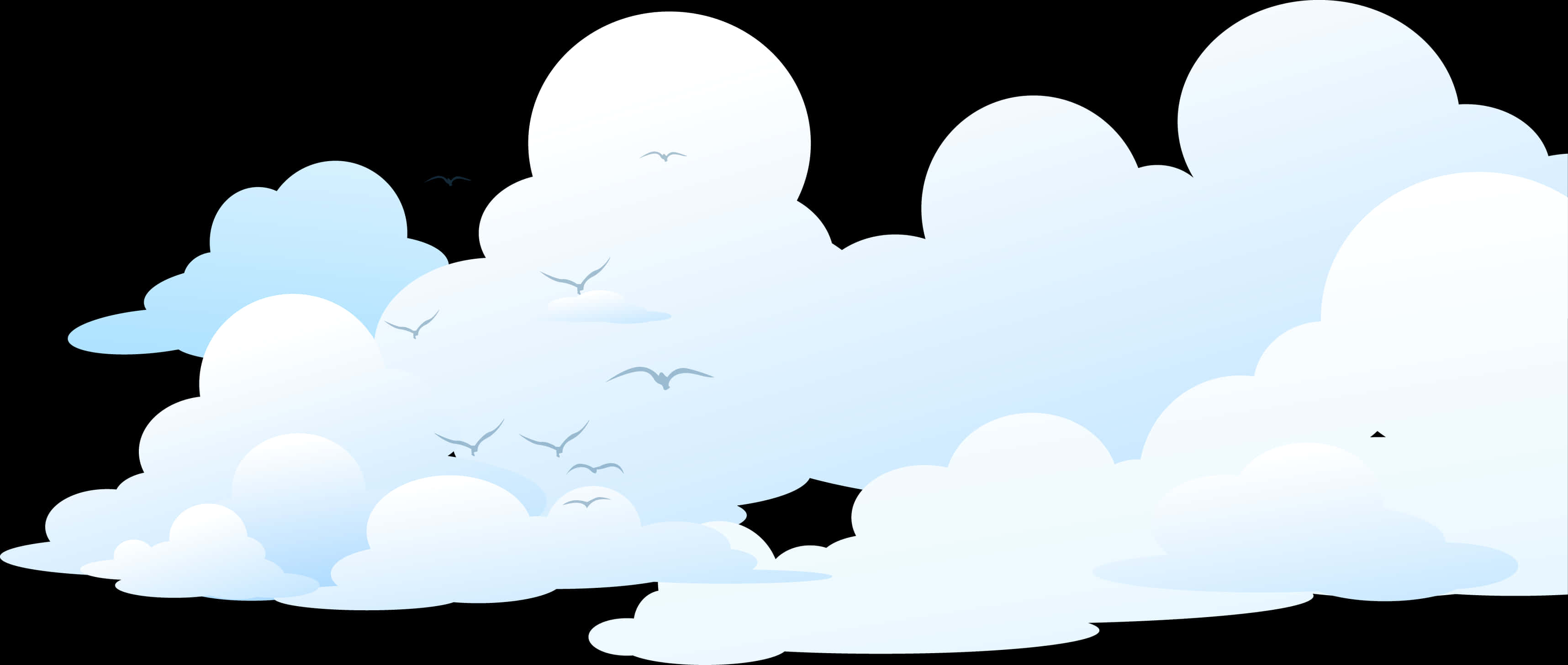Cloudy Sky Vector Illustration PNG