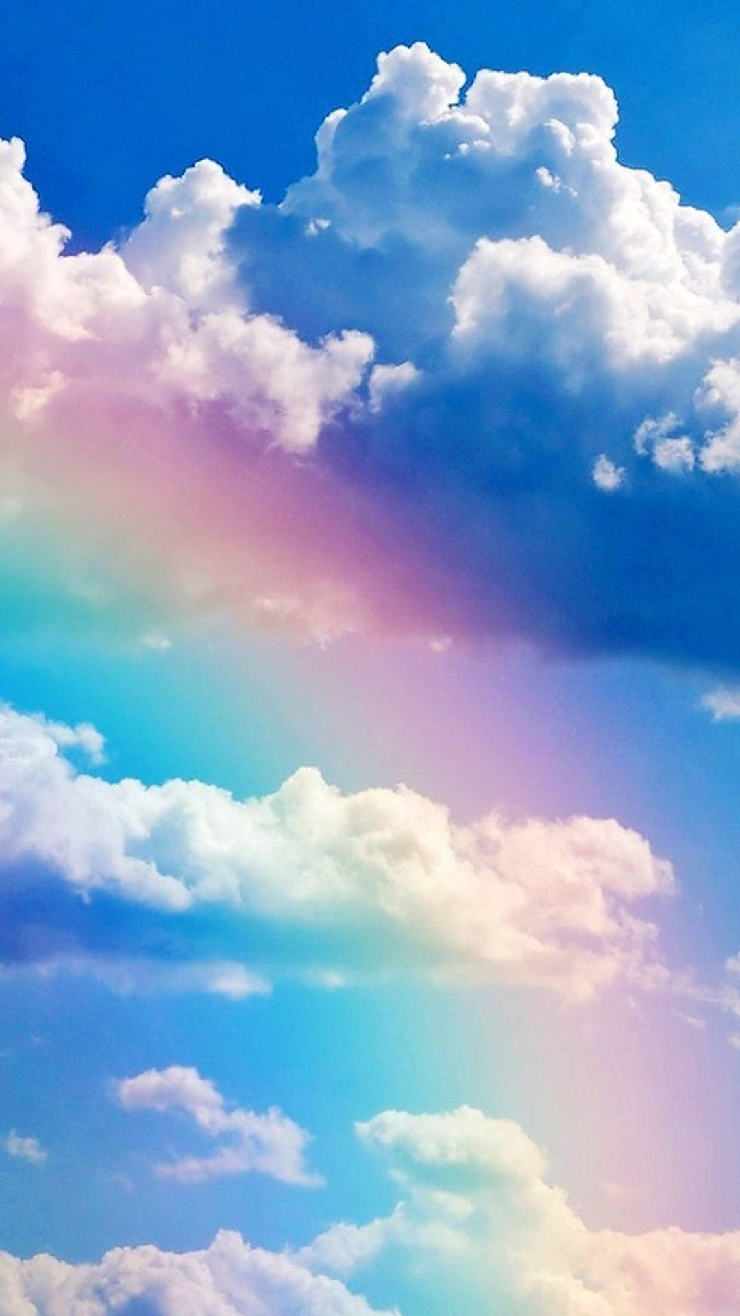 Cloudy Weather With Rainbow Wallpaper
