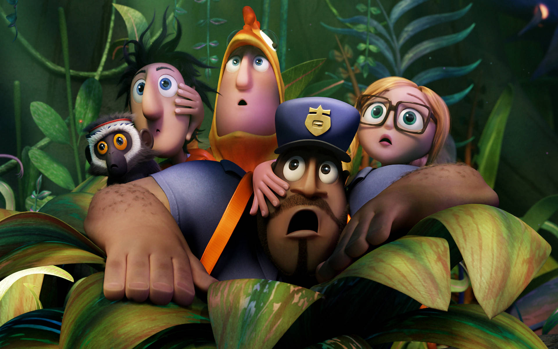 Cloudy With A Chance Of Meatballs 2 Characters Hiding Wallpaper