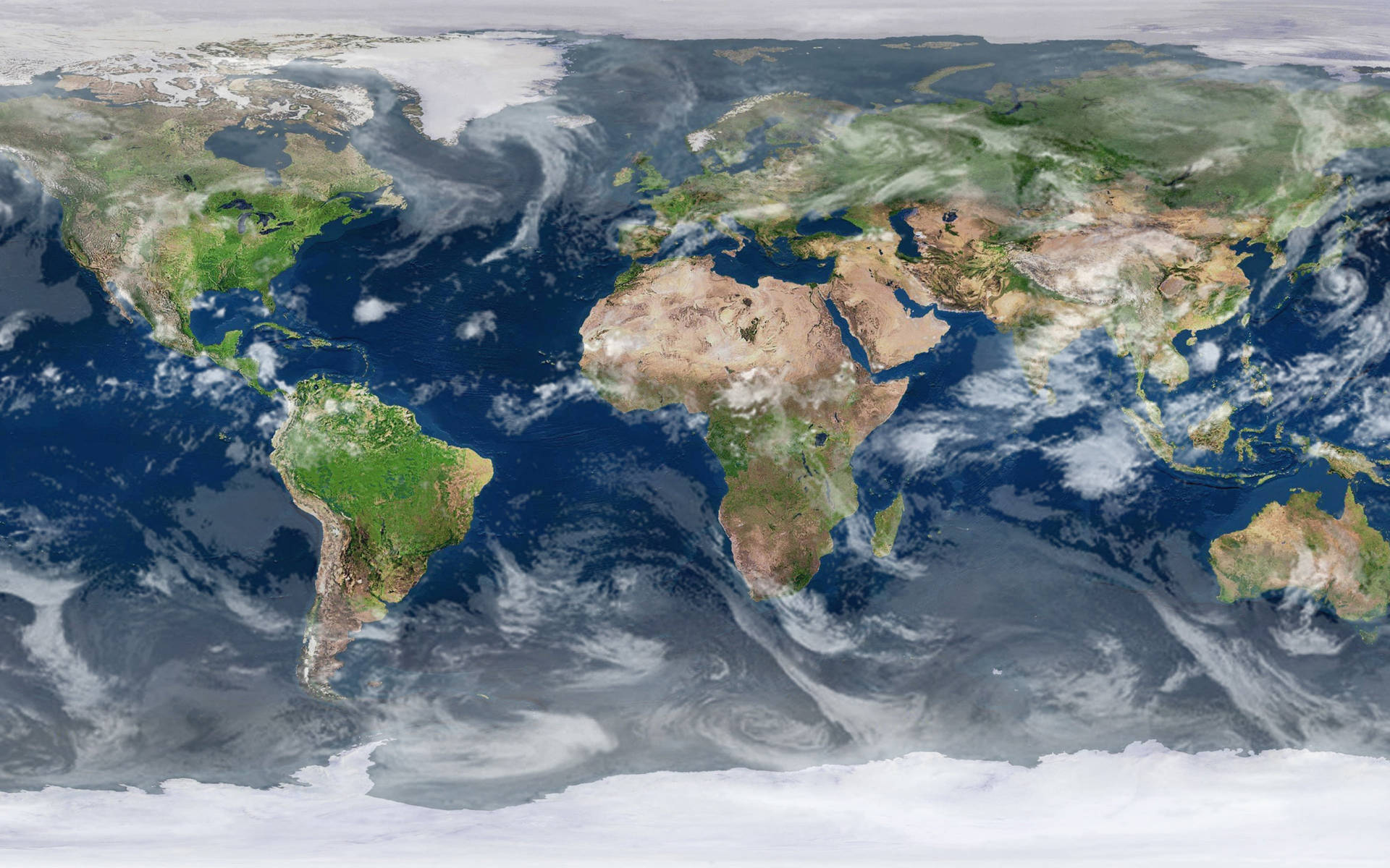 Cloudy World Map 4k Wallpaper