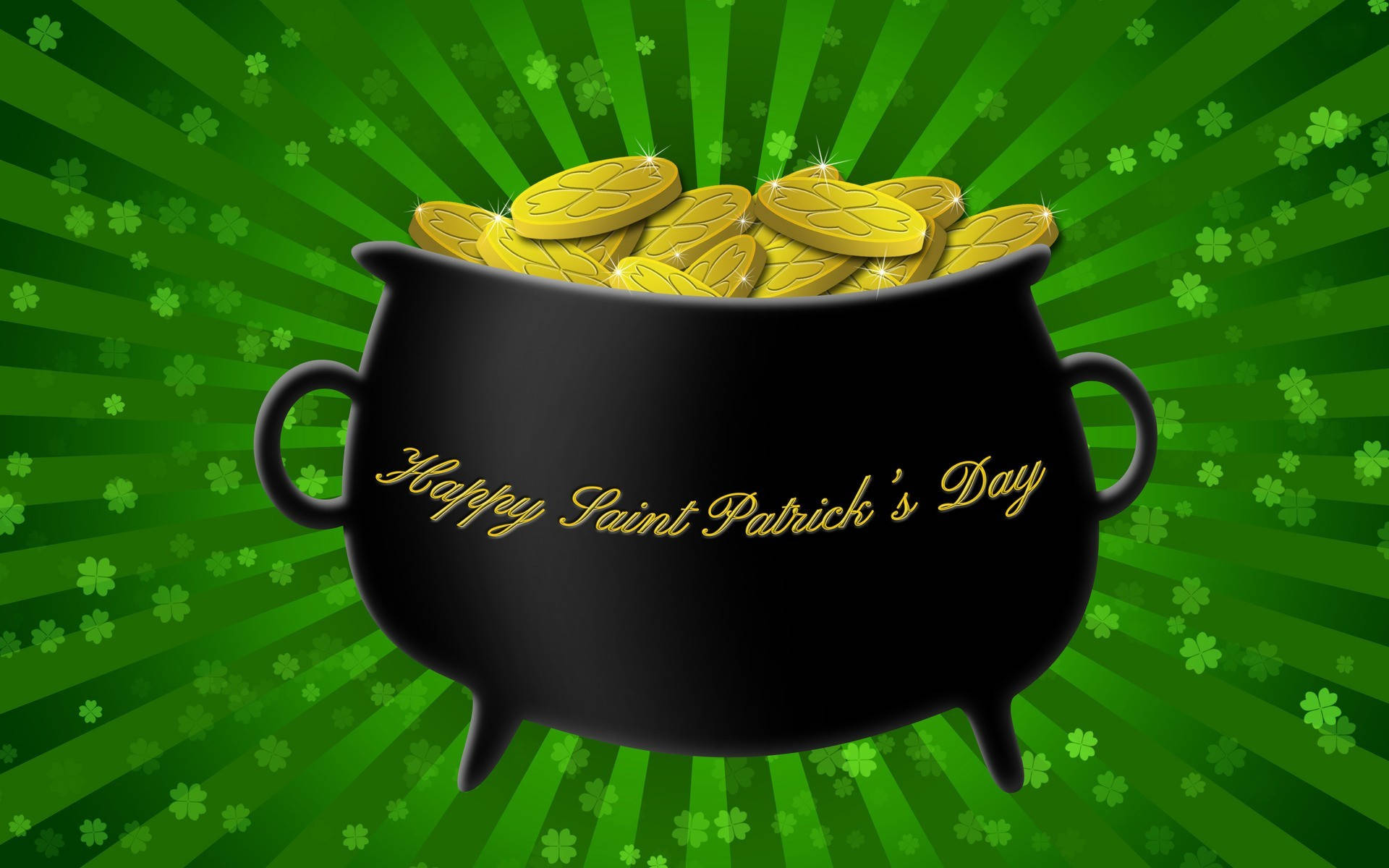 Clover Gold Coin St Patrick's Day Wallpaper