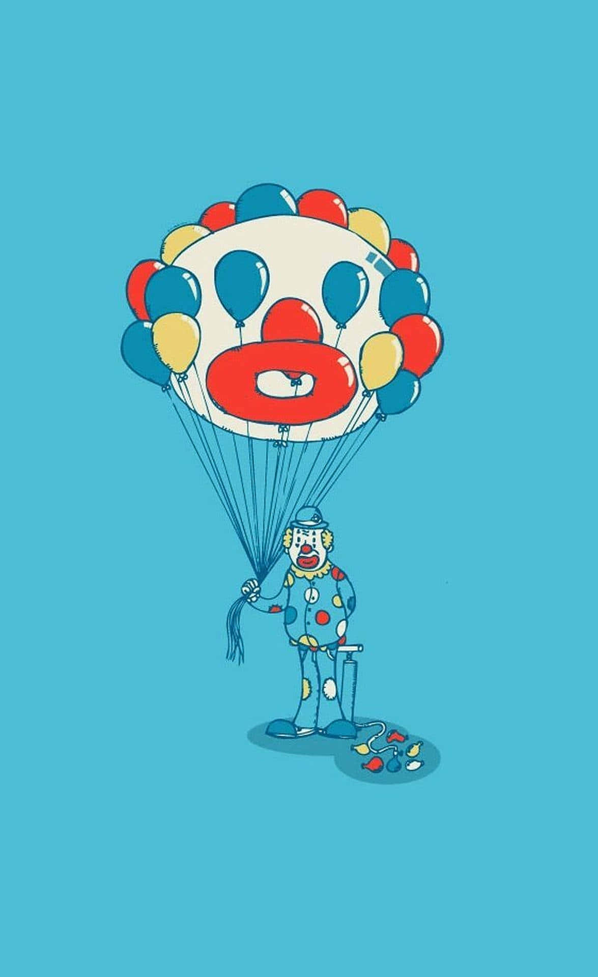 Clown Balloon Illustration Wallpaper