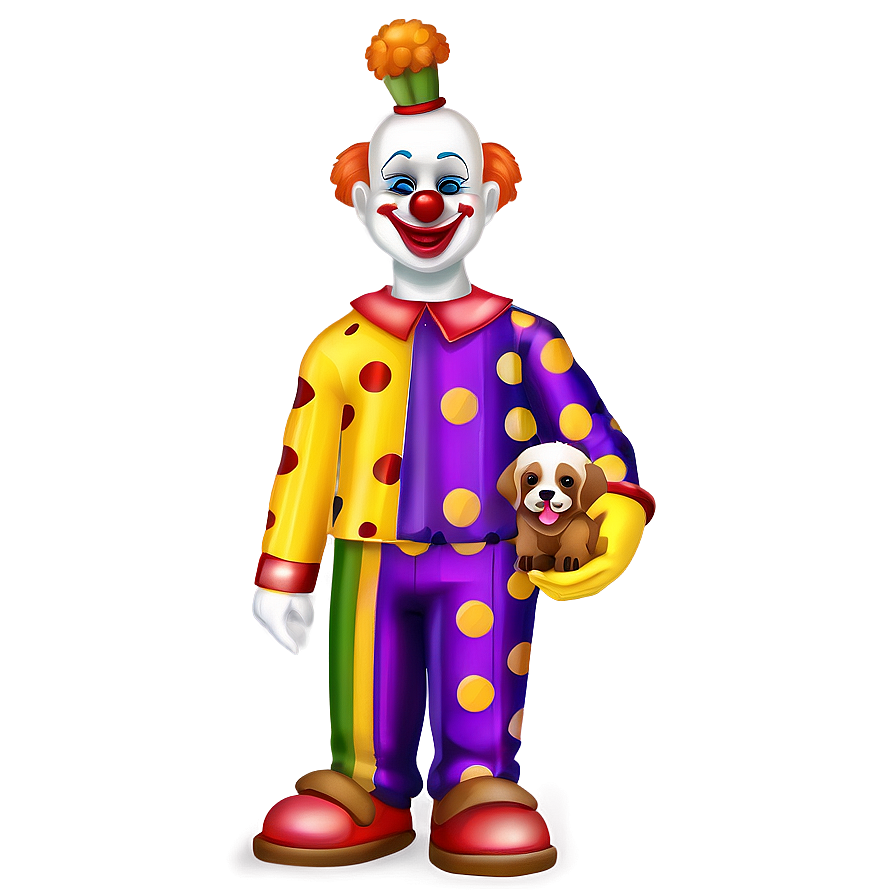 Clown Emoji With Puppies Png 05252024 PNG