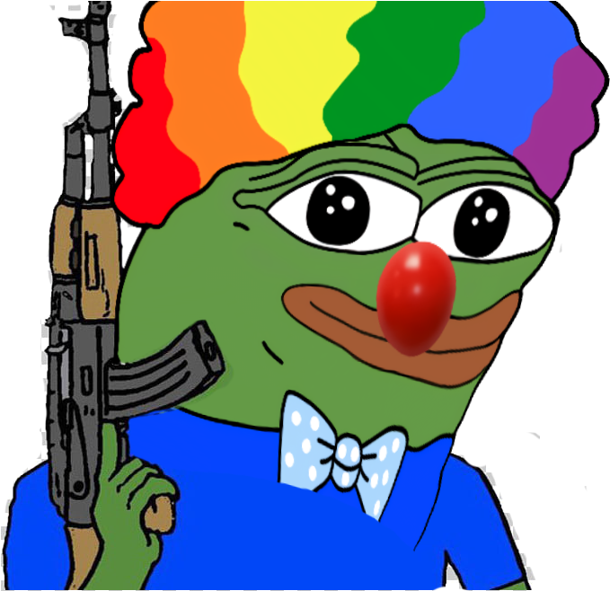 Clown Pepe With Rifle PNG