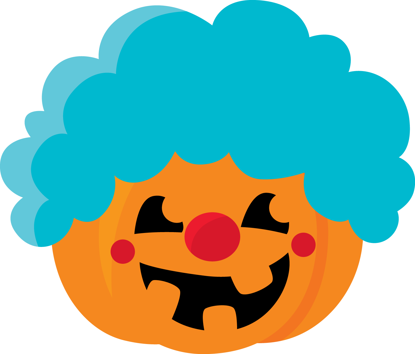 Clown Pumpkin Halloween Graphic PNG