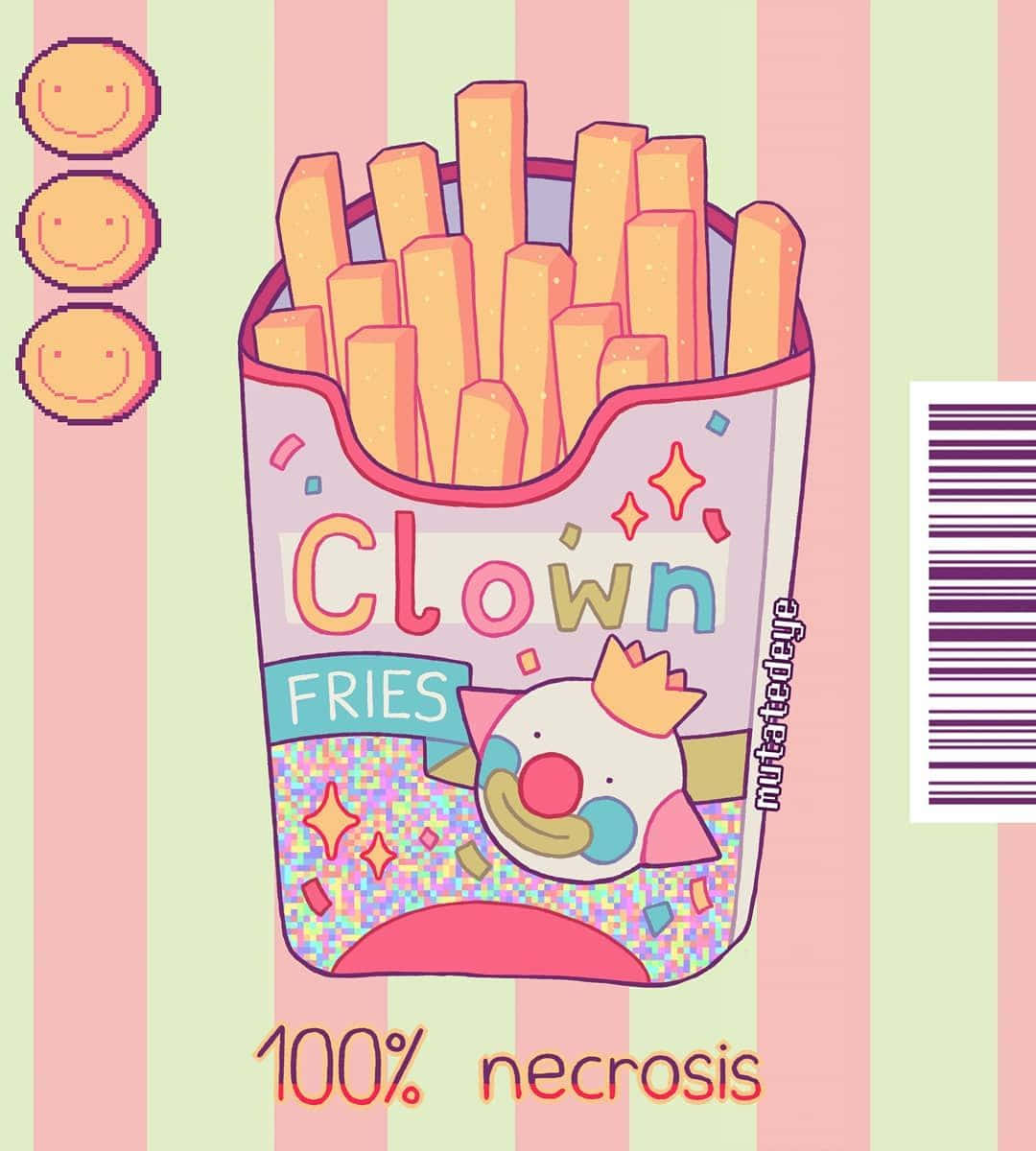 Clown Themed Frietjes Illustratie Achtergrond