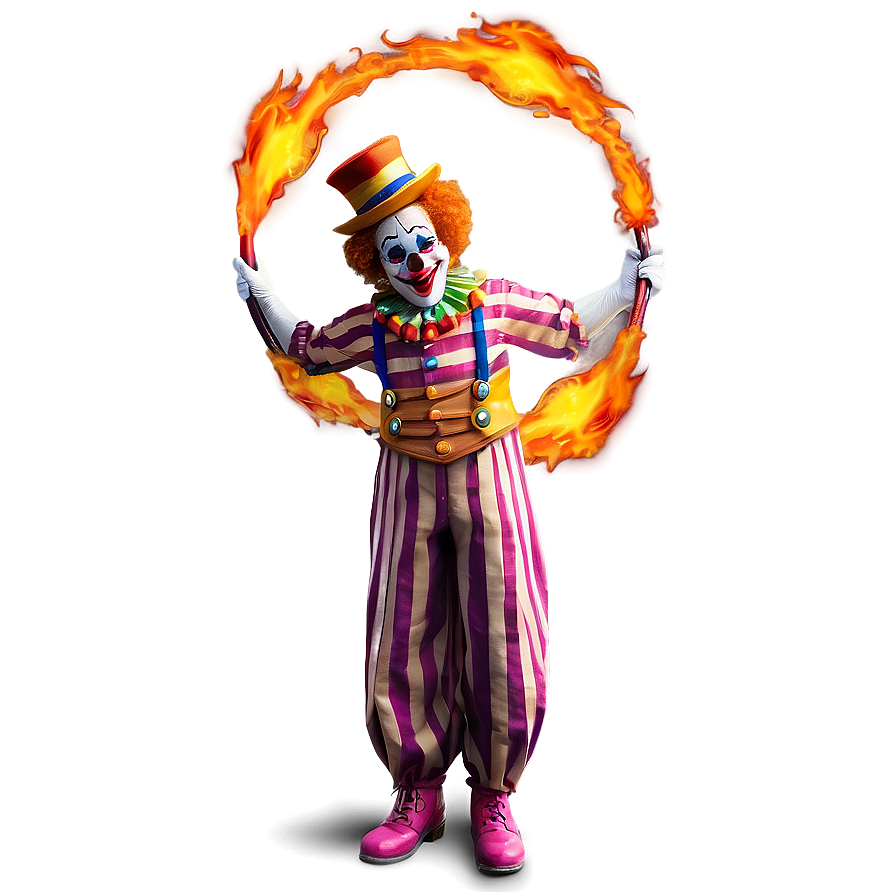 Clown With Fire Hoop Png 17 PNG