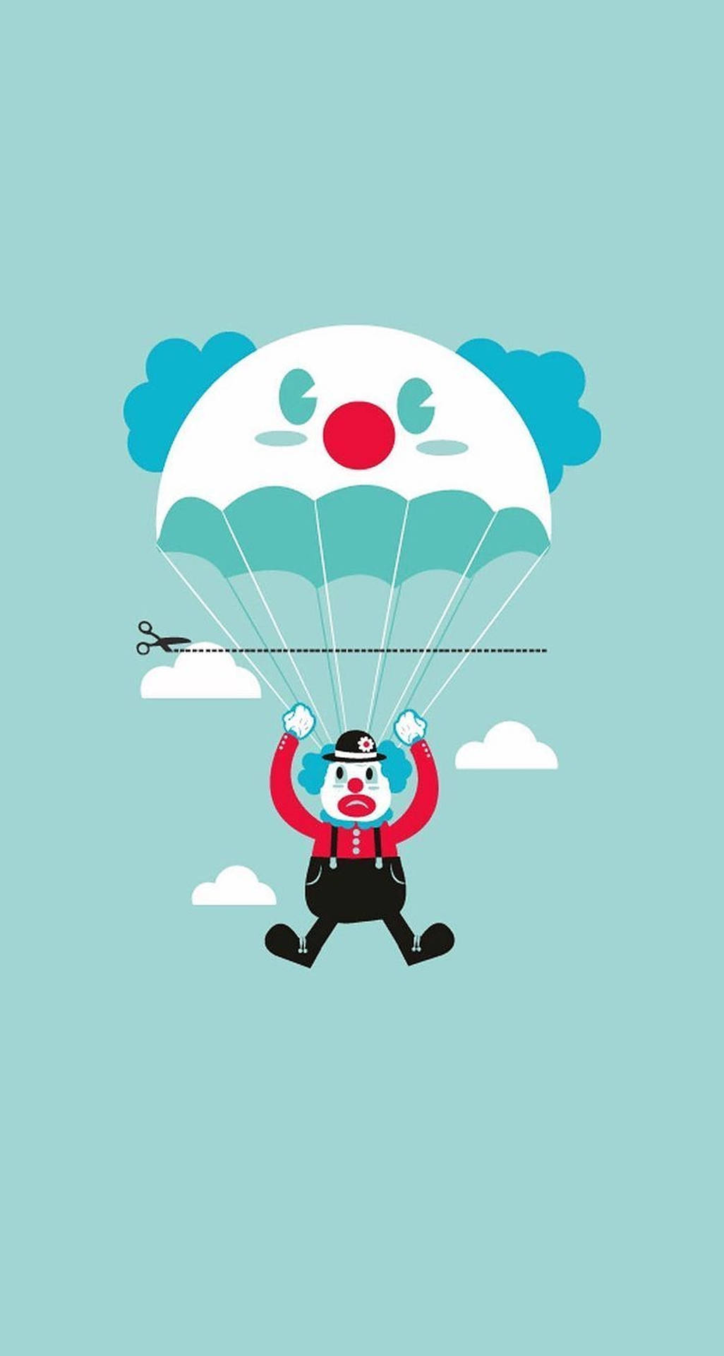 Clown With Parachute Wallpaper