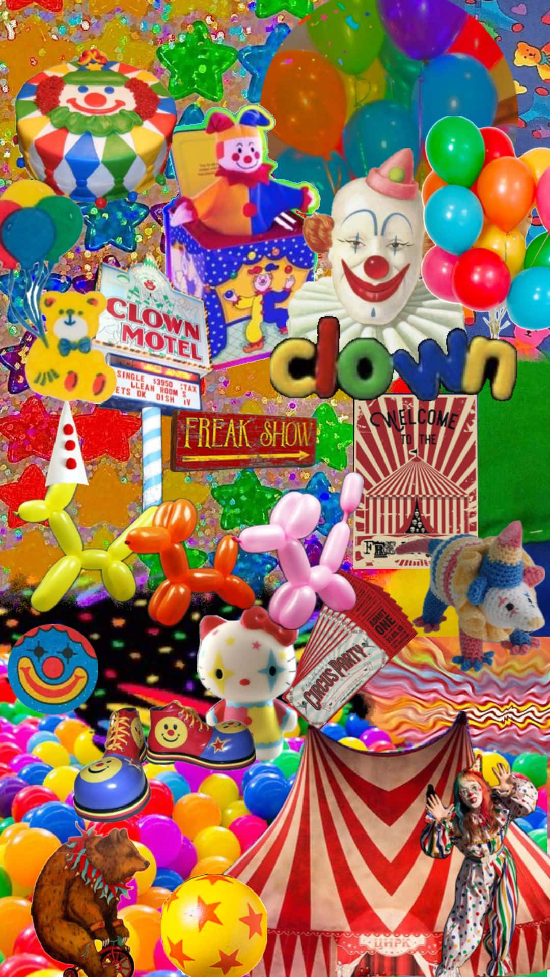 Clowncore_ Chaos_ Collage Wallpaper