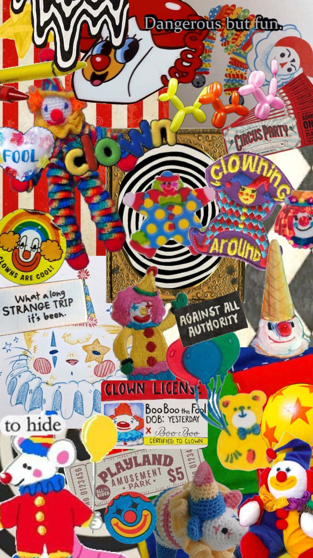 Clowncore Collage Aesthetic Wallpaper