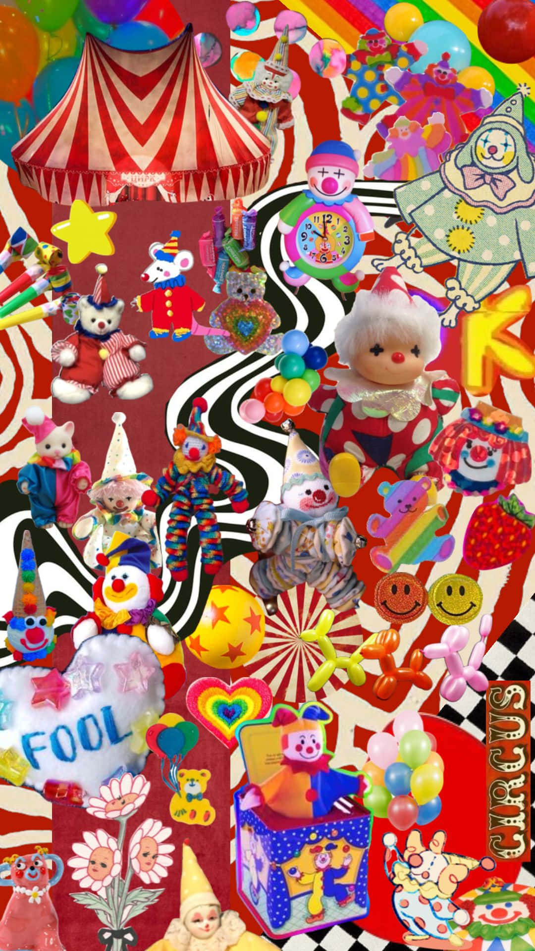 Clowncore Collage Fantasy Wallpaper