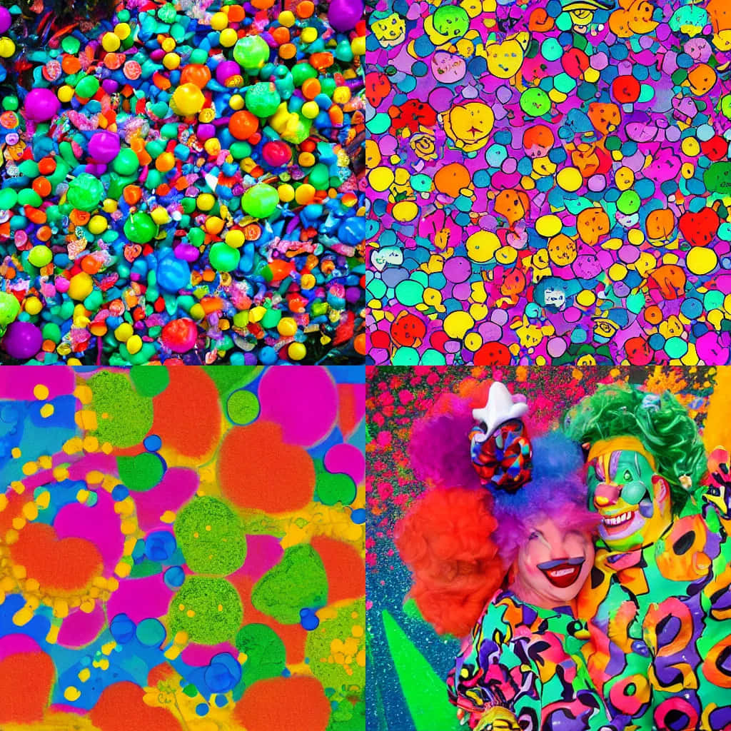 Clowncore Vibrancy Collage Wallpaper