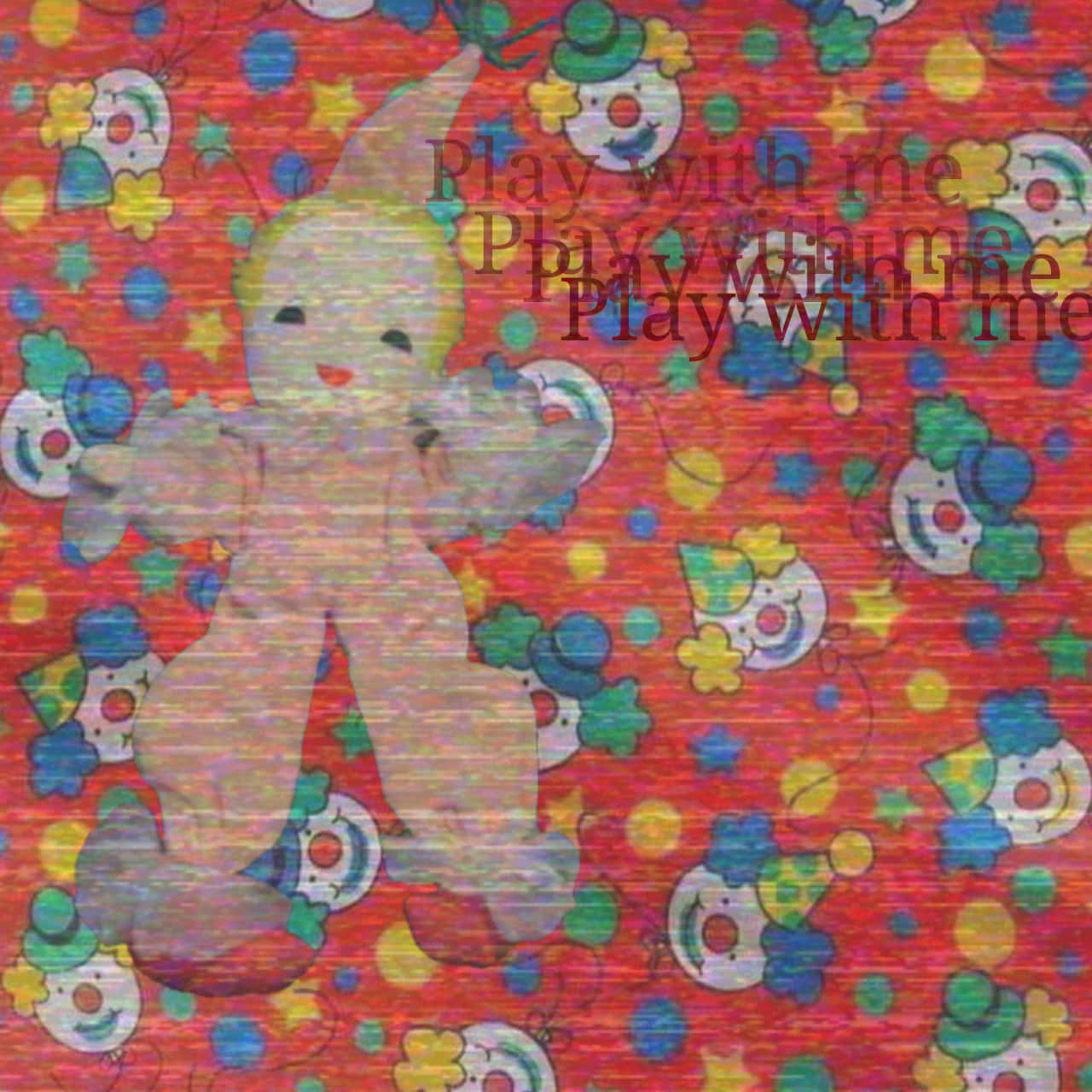Clowncore Vintage Toy Pattern Wallpaper