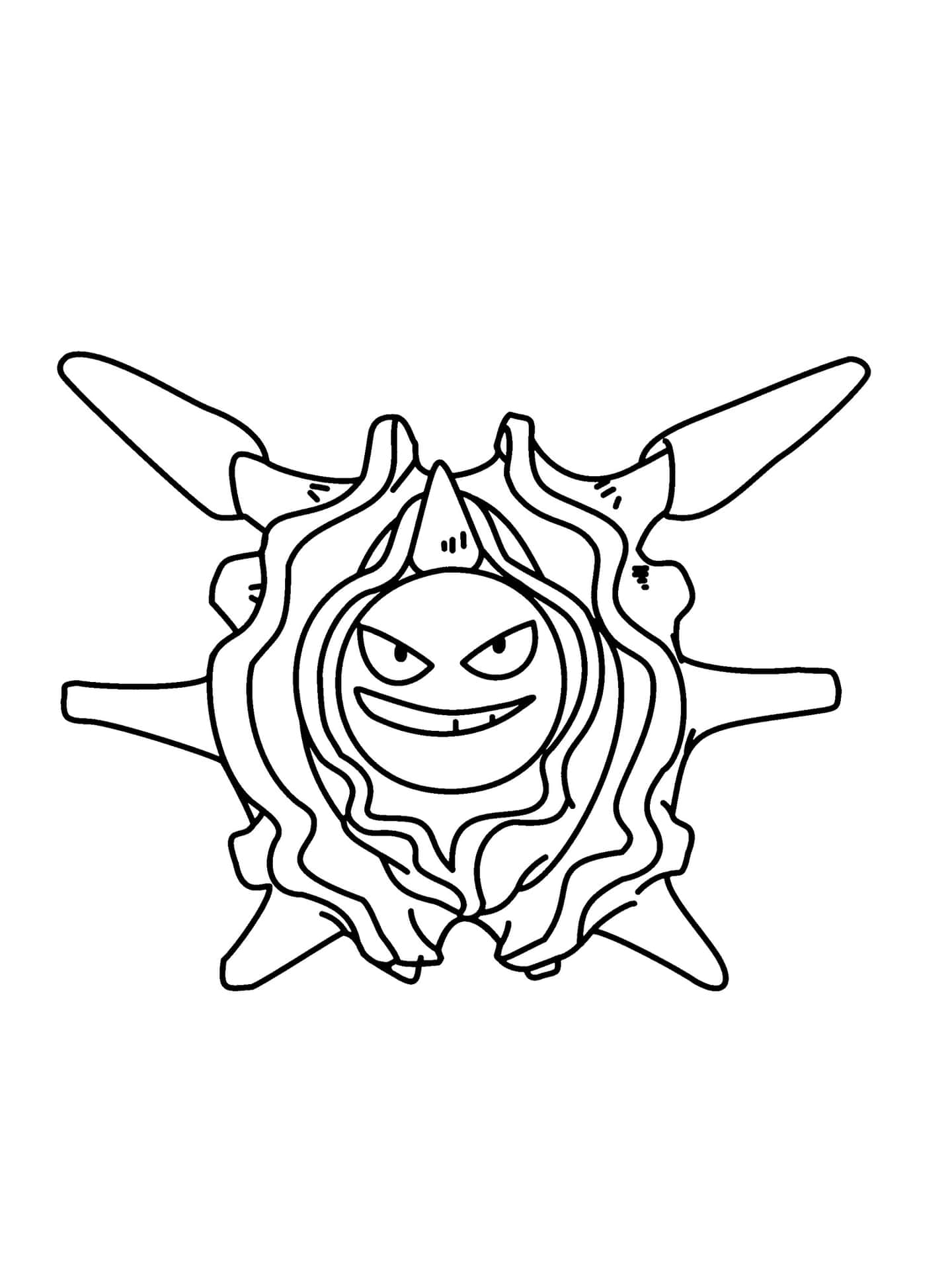 Cloyster Grinning Coloring Page Wallpaper