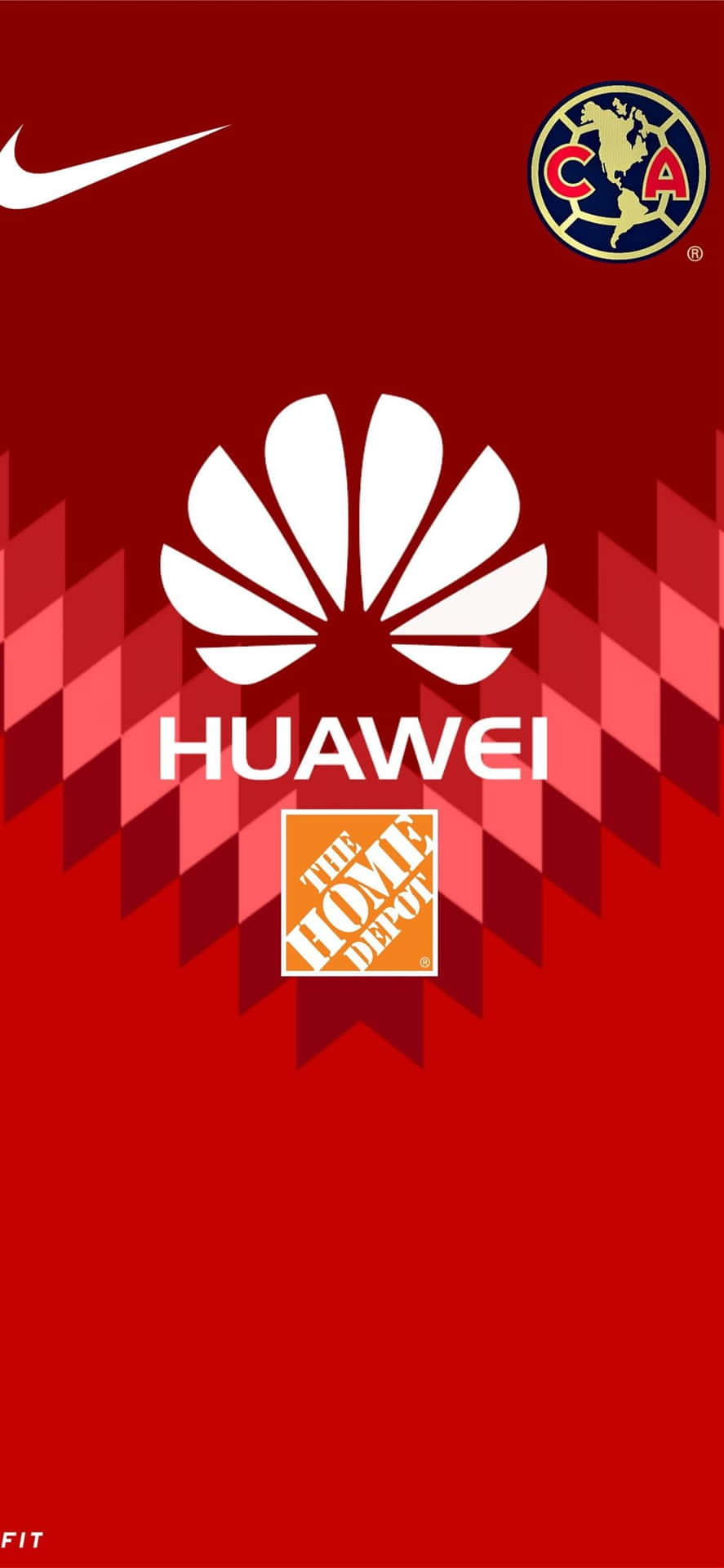 Download A Red And White Nike Logo With The Words Huawei Wallpaper |  