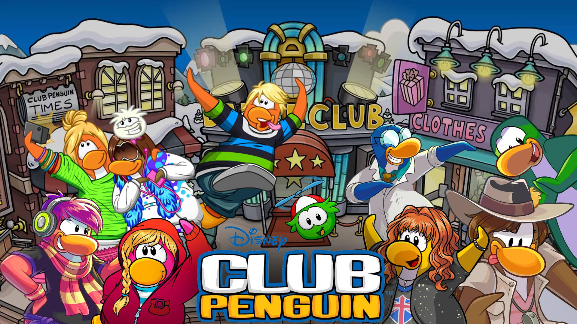 Download Club Penguin In A Club Dancing Wallpaper 