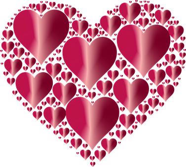 Clusterof Hearts Pattern PNG