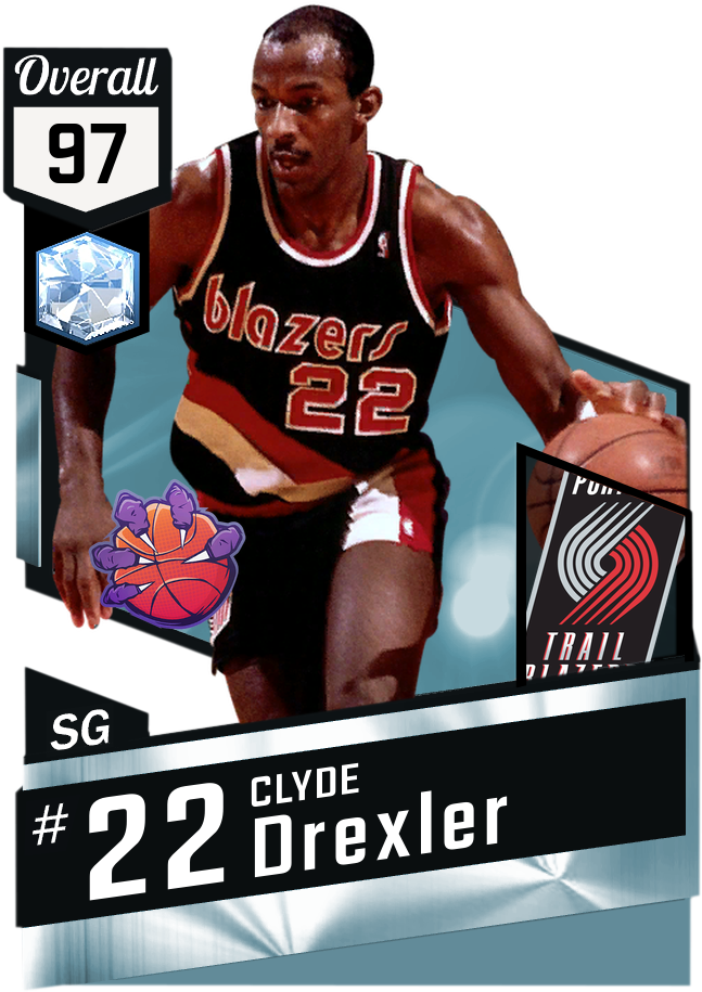 Clyde Drexler Blazers Card PNG