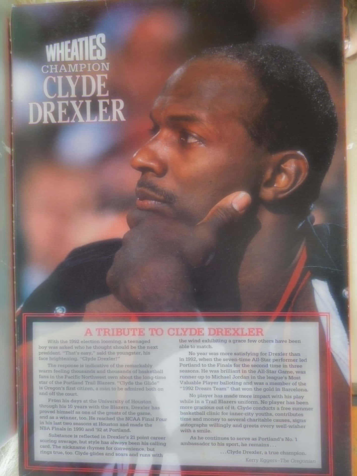 Clyde Drexler Wheaties Champion Article Tribute Wallpaper