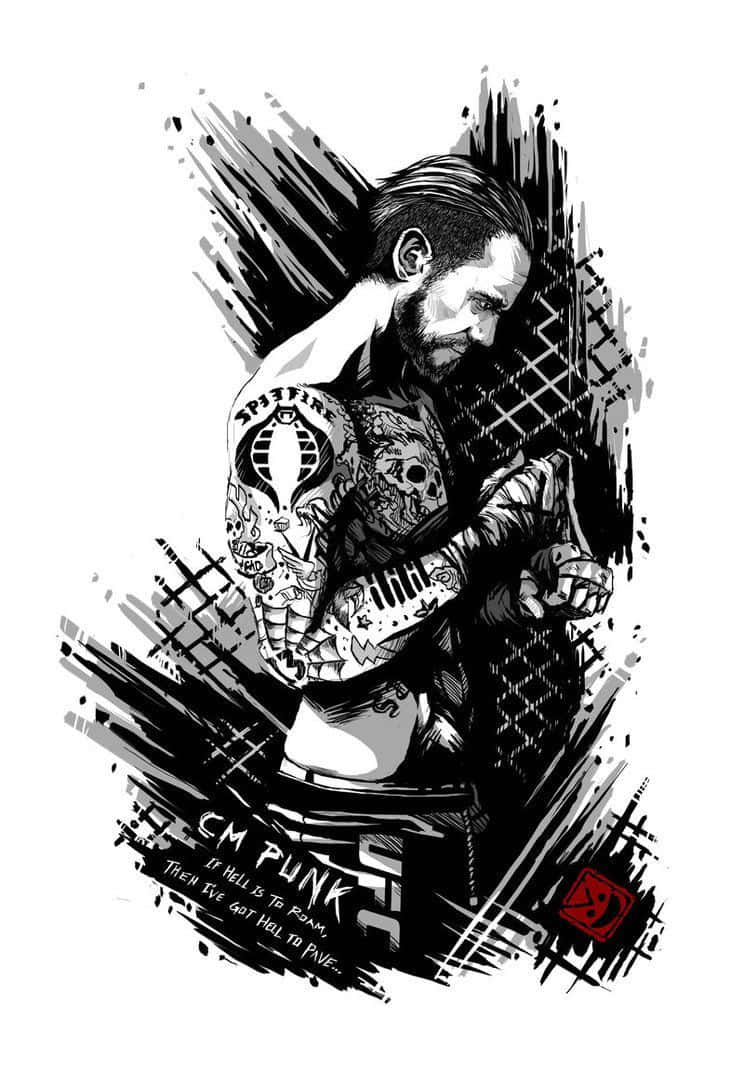 American Wrestler Cm Punk Digital Art Wallpaper