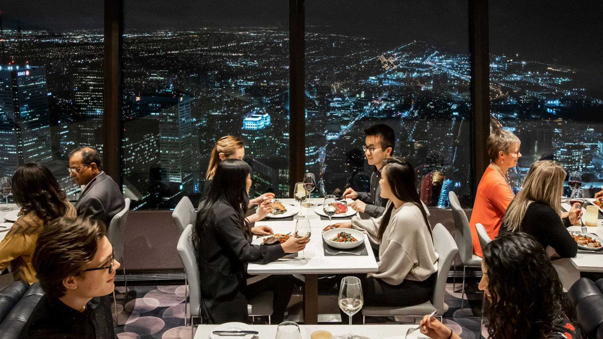 Discover the Breathtaking View from CN Tower's Revolving Restaurant Wallpaper