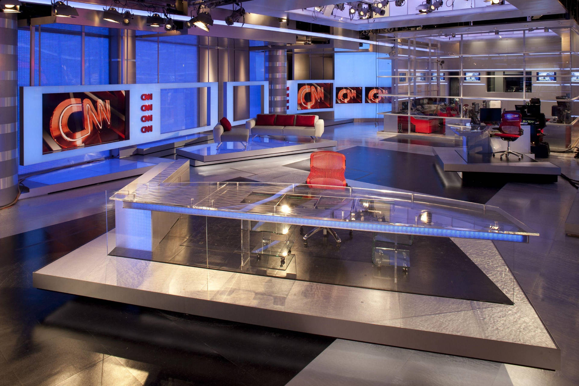 CNN Nyhedsrum Atlanta tema tapet: ”Tag et kig ind i presserummet på CNN's hovedkvarter i Atlanta.” Wallpaper