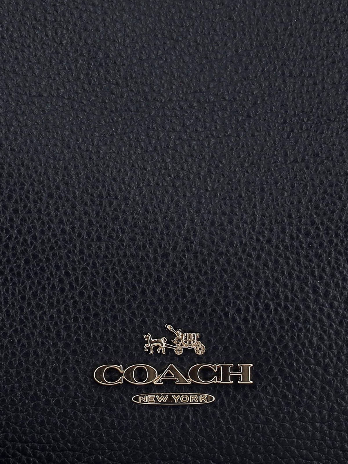 Coach Logo On Black Leather Background