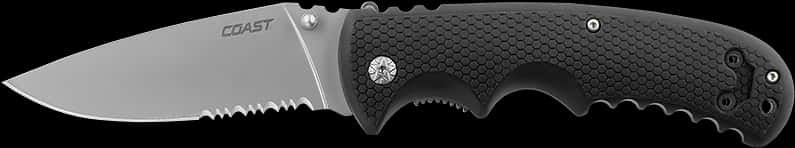 Coast Folding Knife Black Handle PNG