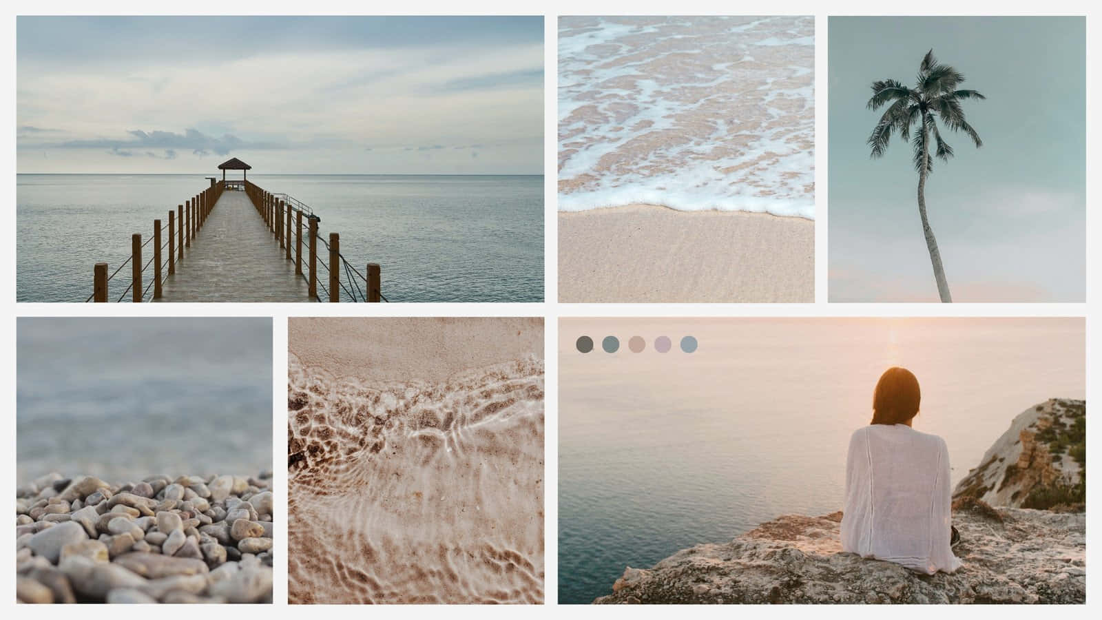 Coastal Aesthetic Collage Wallpaper