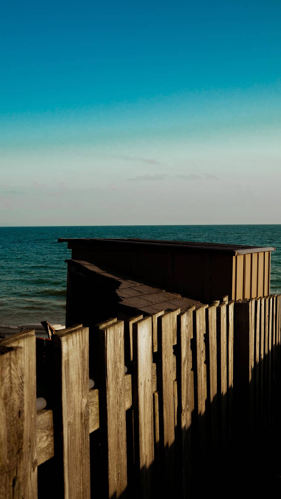 Coastal Beach Fence Tonal Contrast Wallpaper