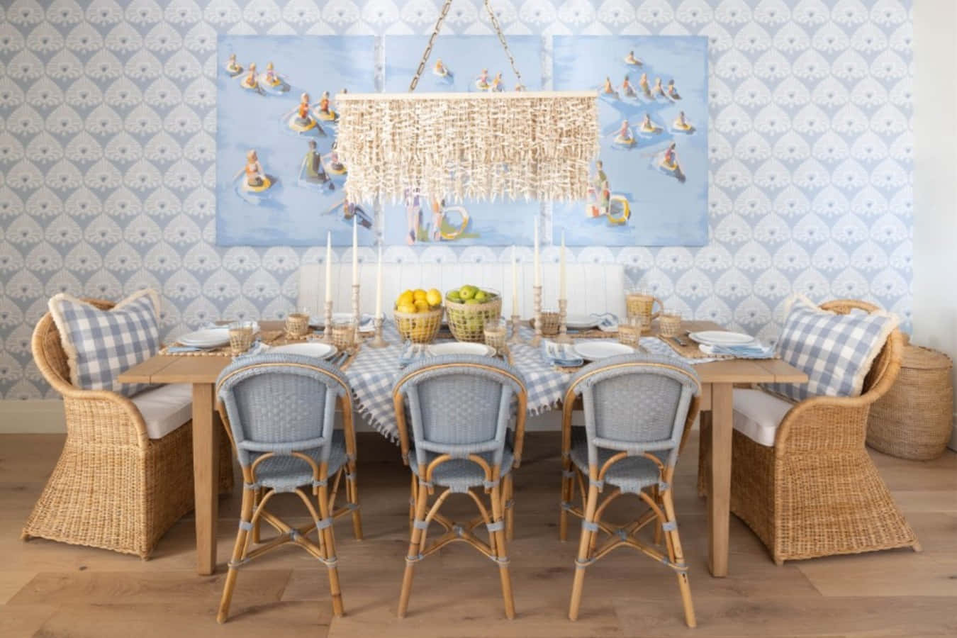 Download Coastal Chic Dining Room Decor Wallpaper | Wallpapers.com