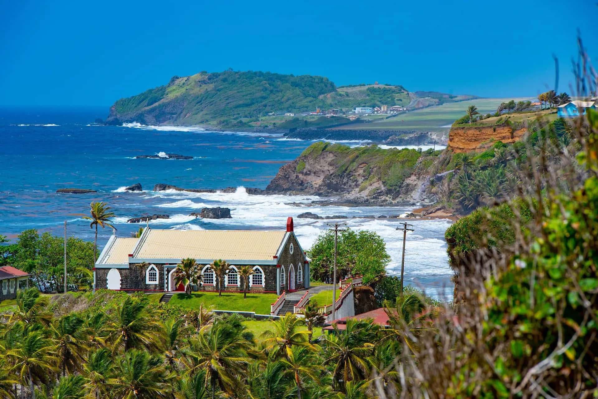 Église Côtière À Saint-vincent, Grenadines Fond d'écran