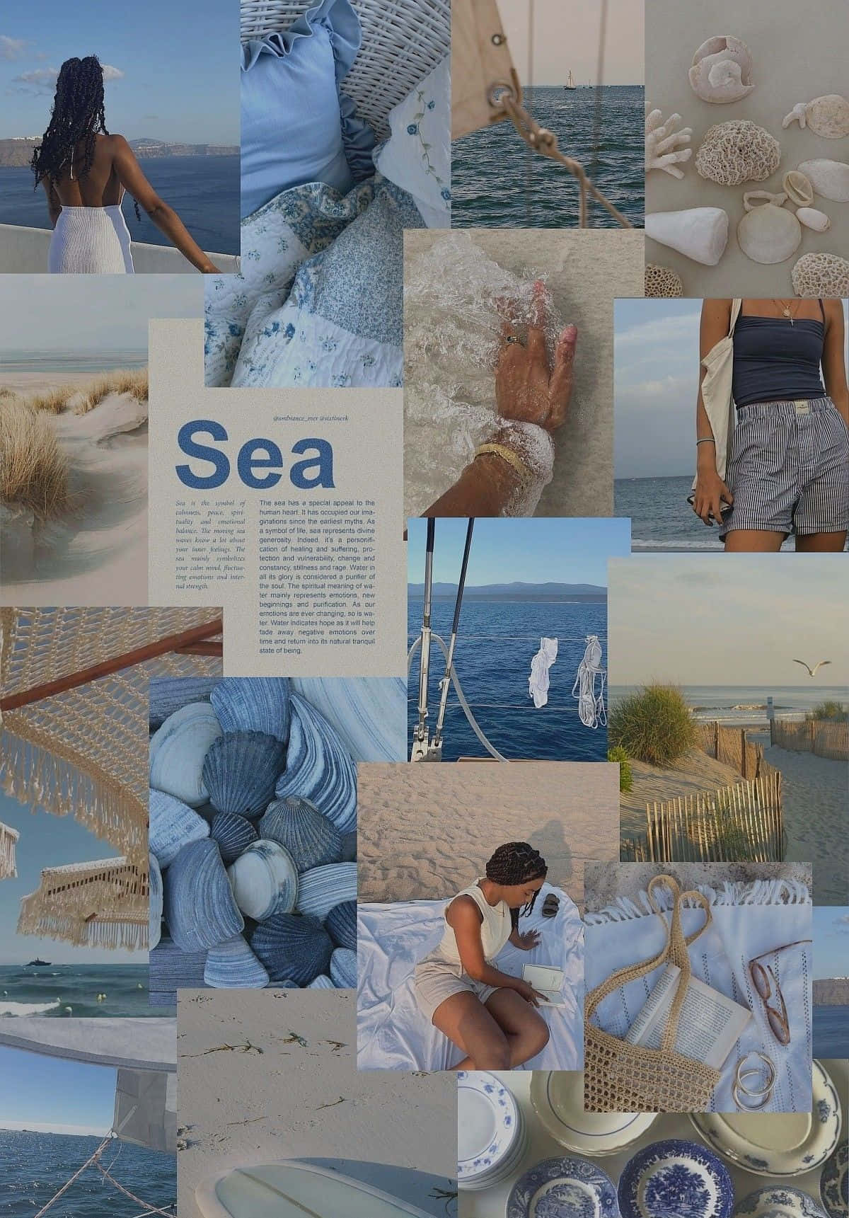 Coastal Inspired Collage Wallpaper