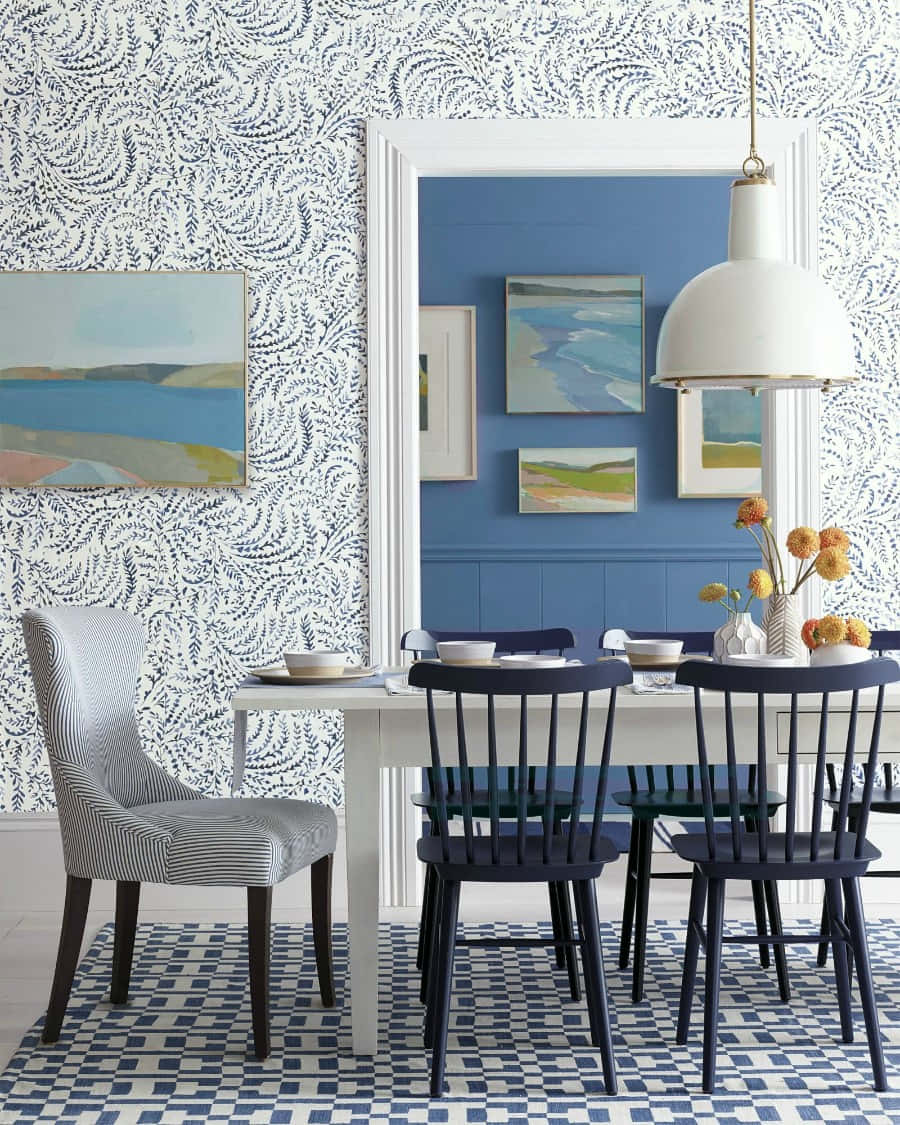 Coastal Inspired Dining Room Decor Wallpaper
