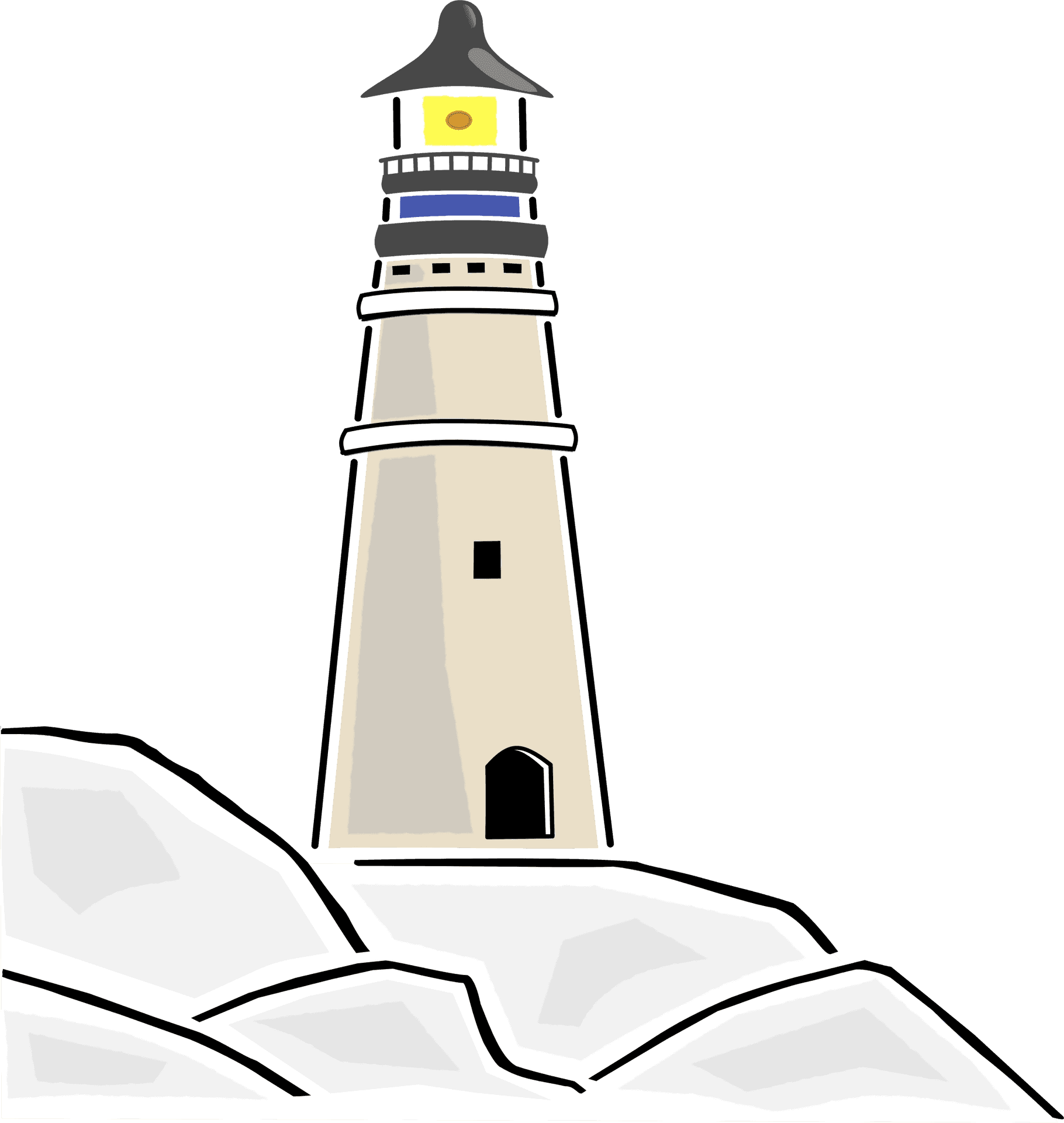 Coastal Lighthouse Illustration PNG