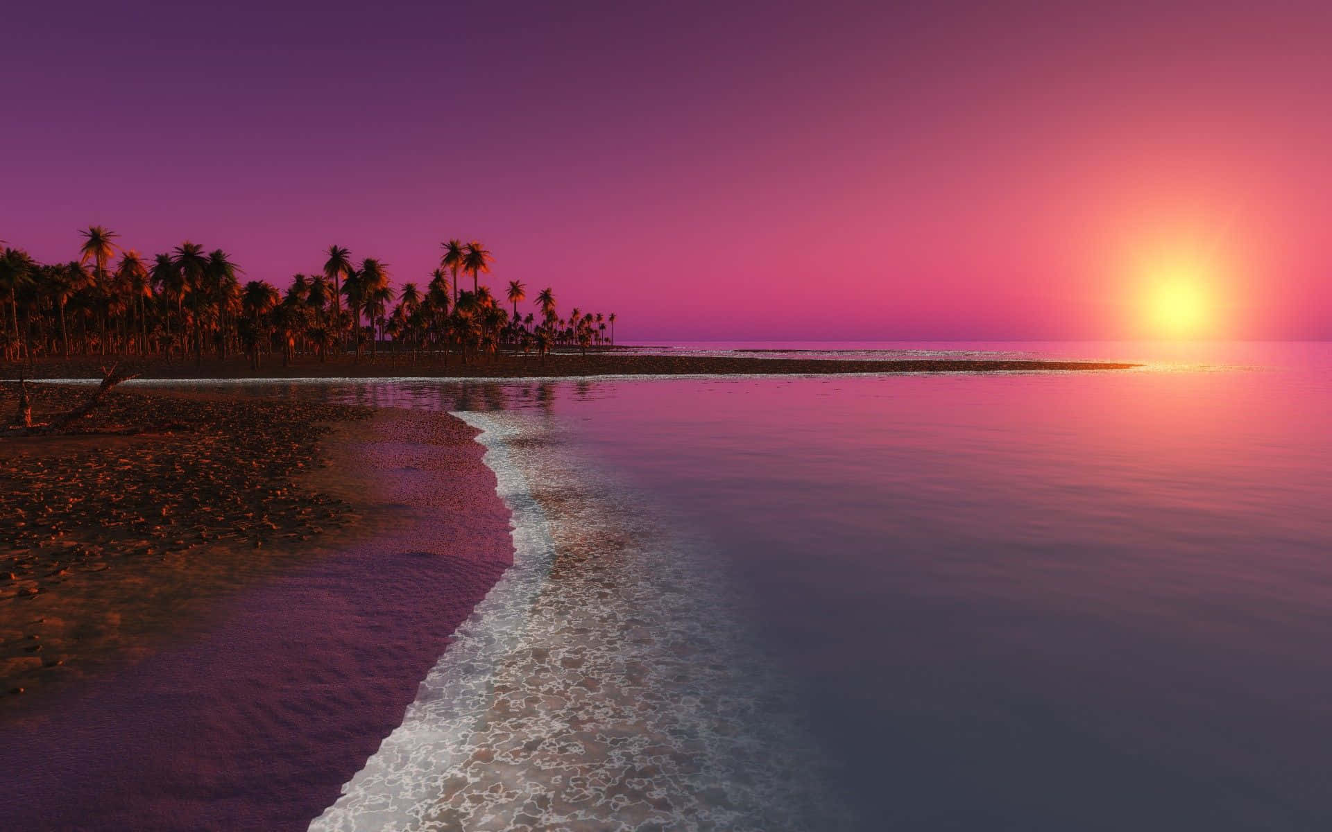 Coastal Sunset - A Magical View of Nature Wallpaper