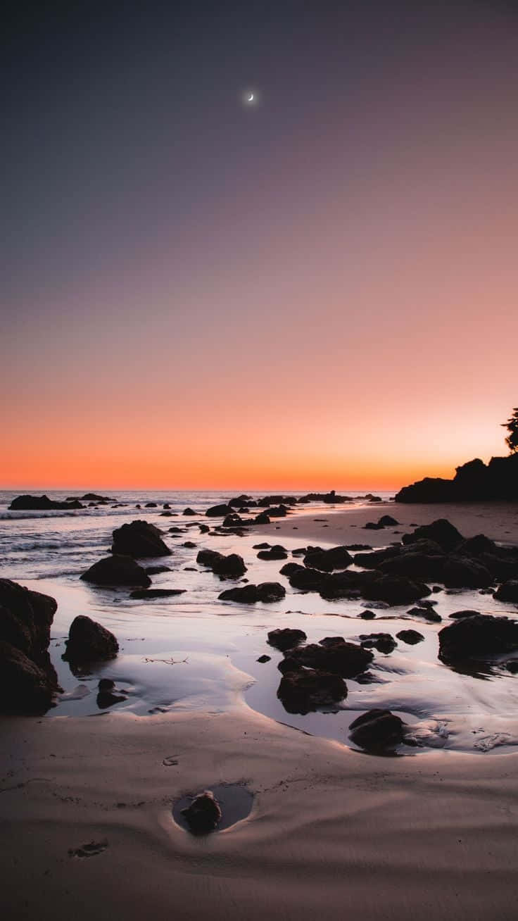 Tranquil Coastal Sunset Wallpaper