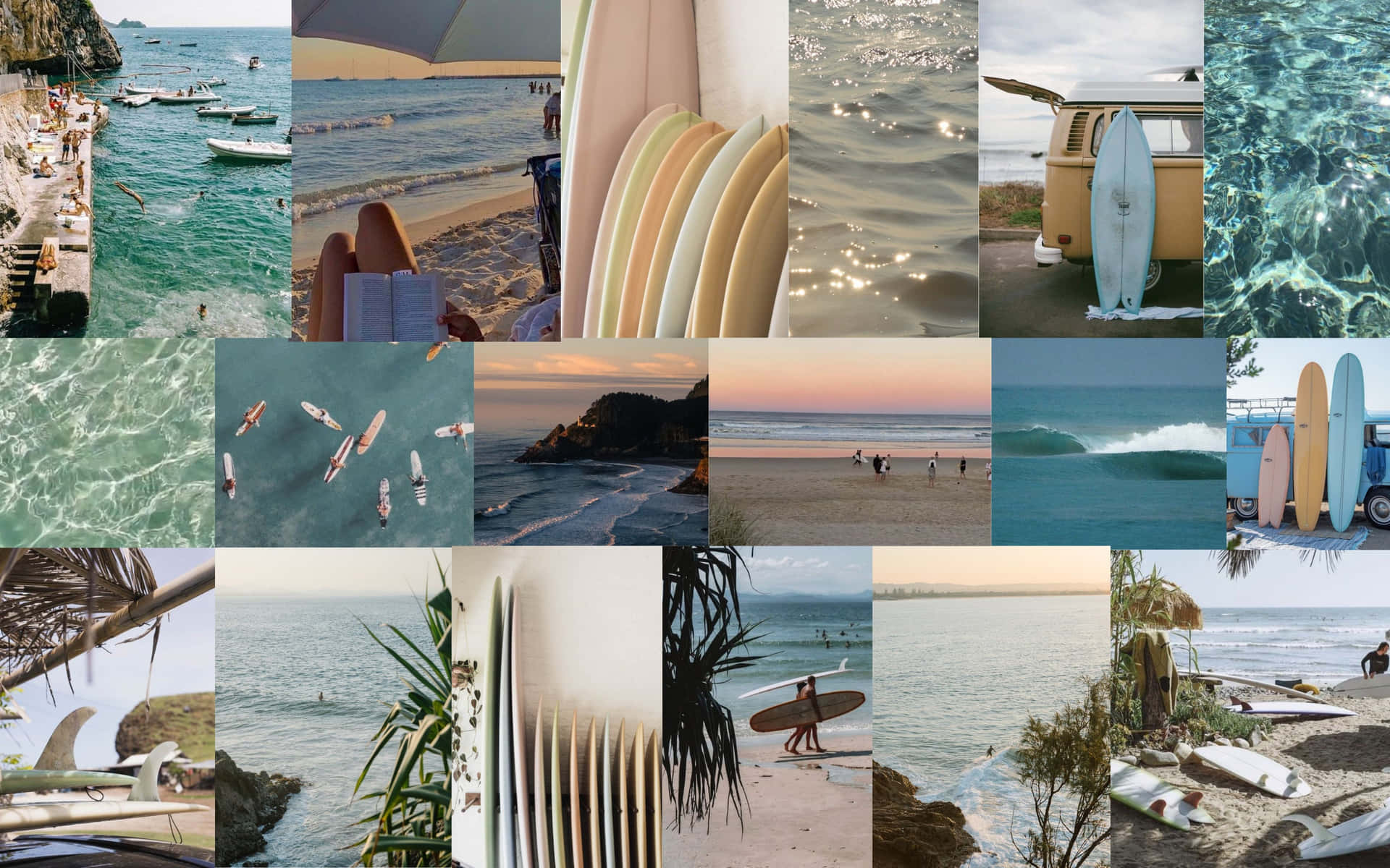 Coastal Vibes Collage Wallpaper