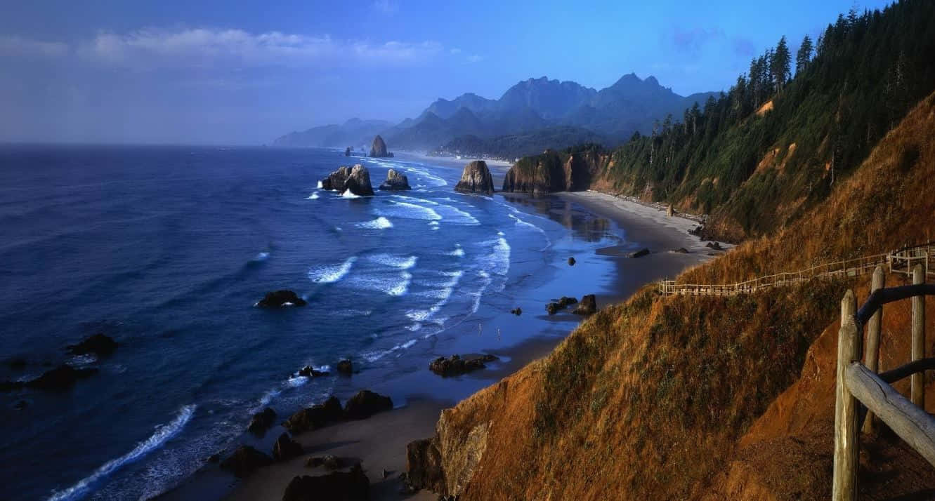Captivating Coastline Panorama Wallpaper