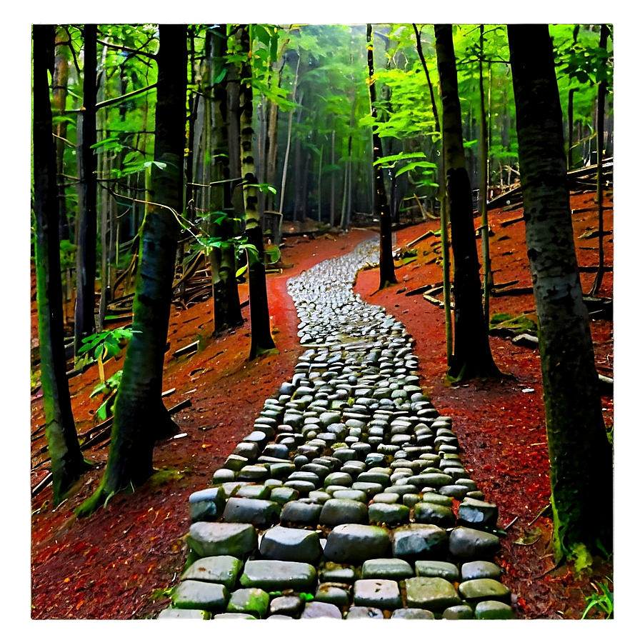 Cobblestone Footpath Through Forest Png Fge81 PNG