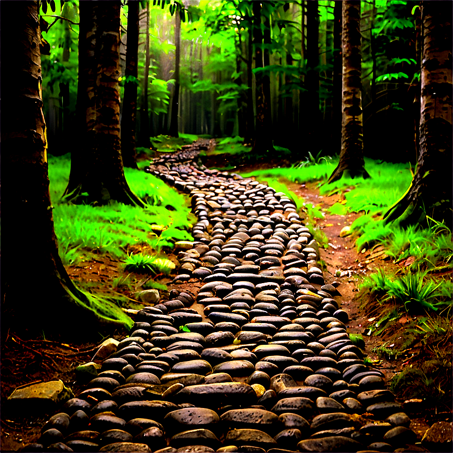 Cobblestone Footpath Through Forest Png Tds73 PNG
