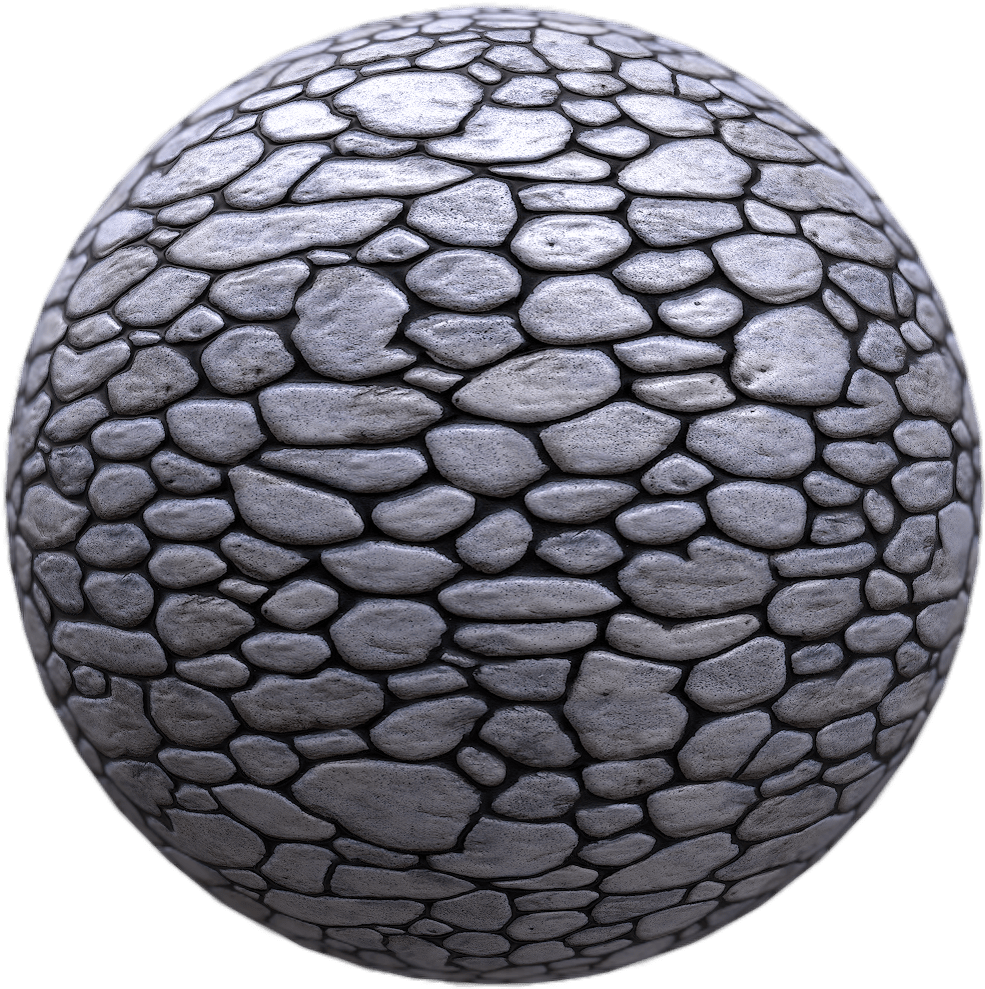 Cobblestone Sphere Texture PNG