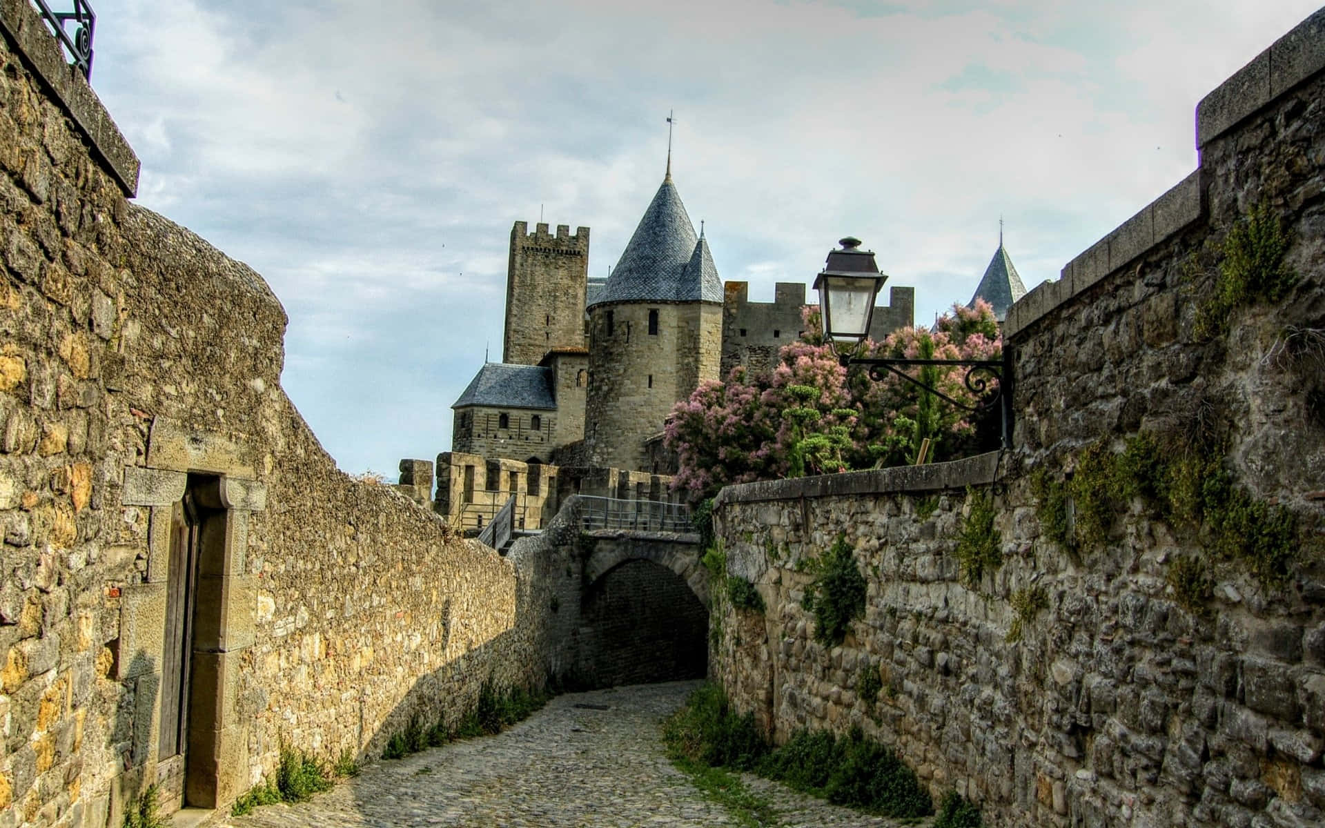 Cobblestone Street In Carcassonne France Picture