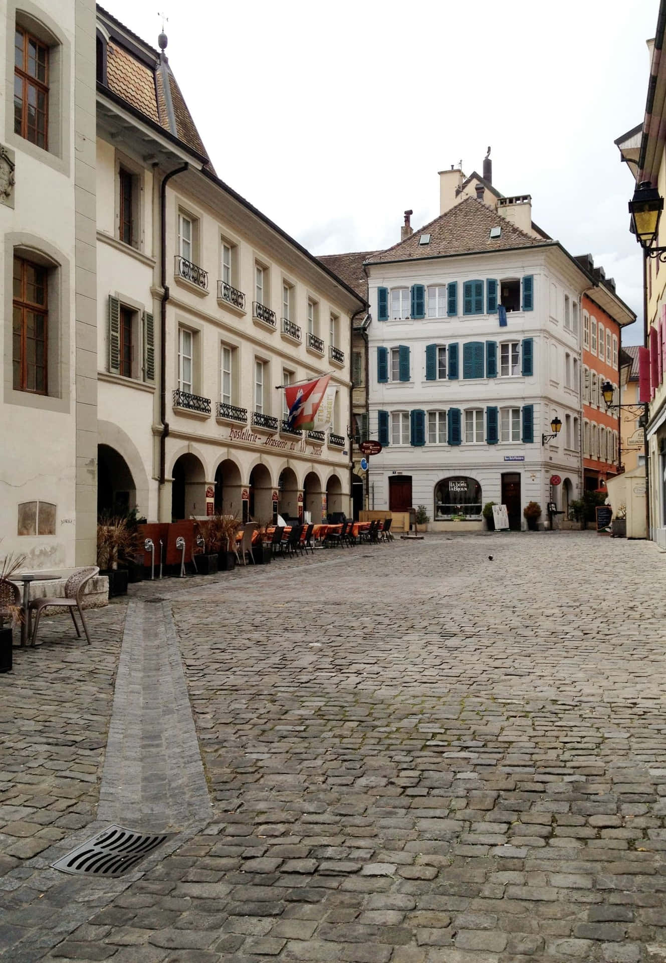 Cobblestone Street_ Nyon_ Switzerland Wallpaper